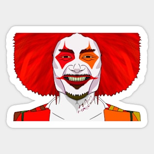 Festive Clown: Halloween-Themed Art Print Sticker